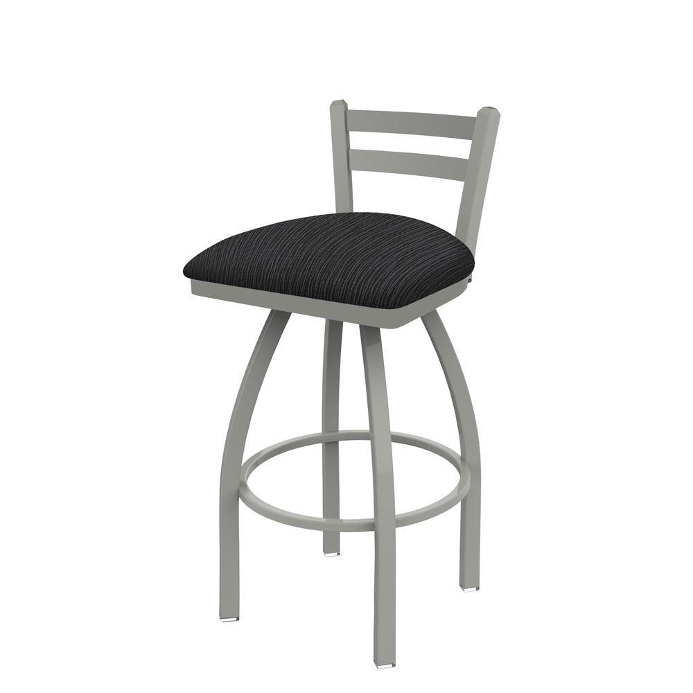 411 Jackie 30" Low Back Swivel Bar Stool with Anodized Nickel Finish and Graph Anchor Seat. Picture 1