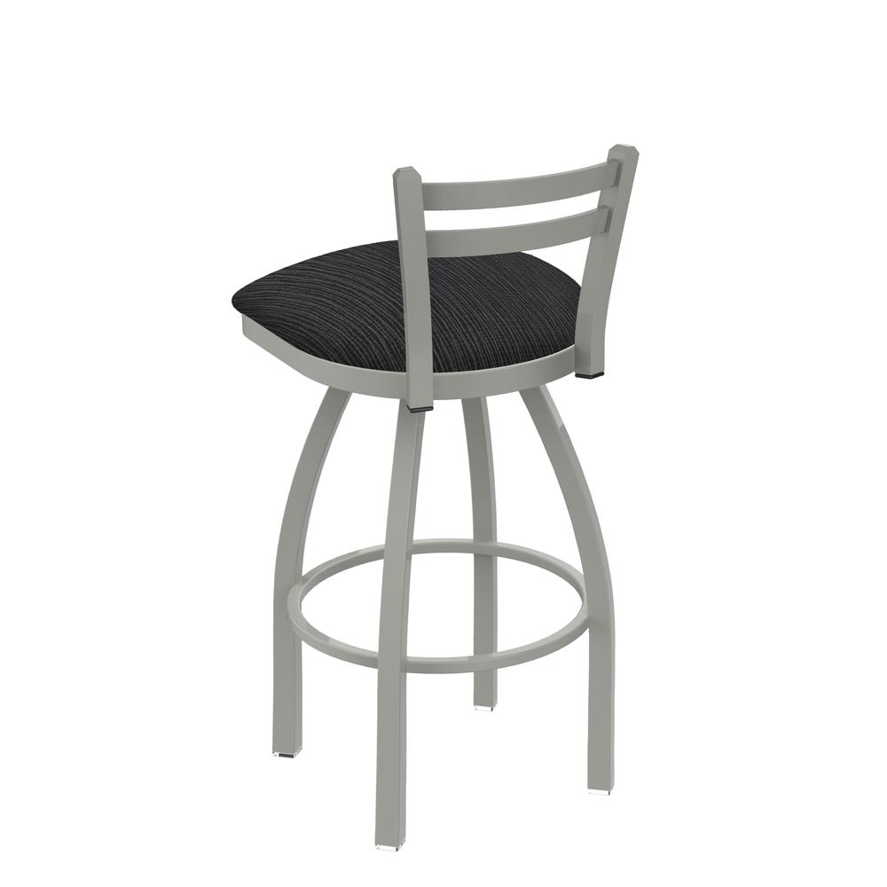 411 Jackie 30" Low Back Swivel Bar Stool with Anodized Nickel Finish and Graph Anchor Seat. Picture 2