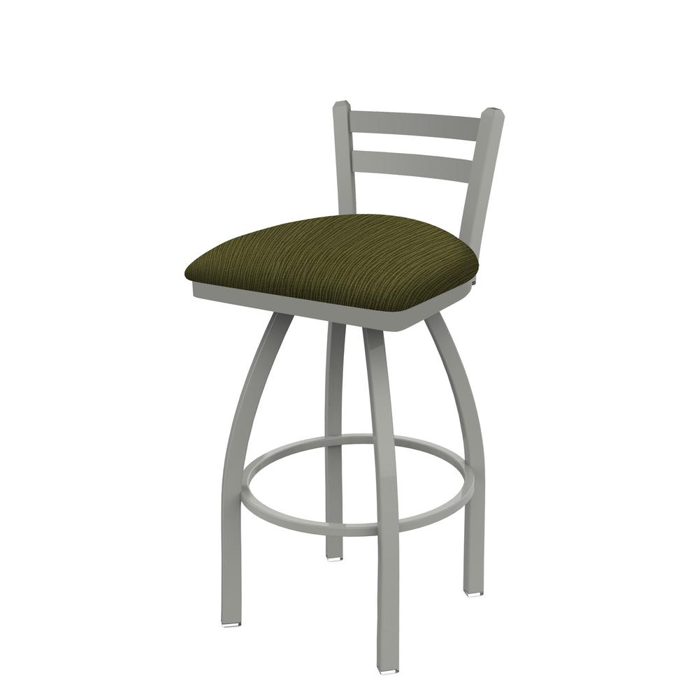 411 Jackie 30" Low Back Swivel Bar Stool with Anodized Nickel Finish and Graph Parrot Seat. Picture 1