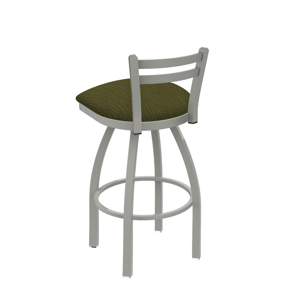 411 Jackie 30" Low Back Swivel Bar Stool with Anodized Nickel Finish and Graph Parrot Seat. Picture 2