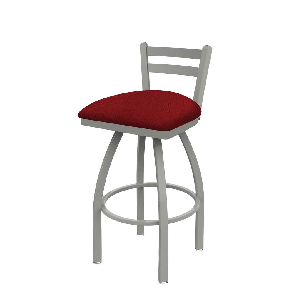 411 Jackie 30" Low Back Swivel Bar Stool with Anodized Nickel Finish and Graph Ruby Seat. Picture 1
