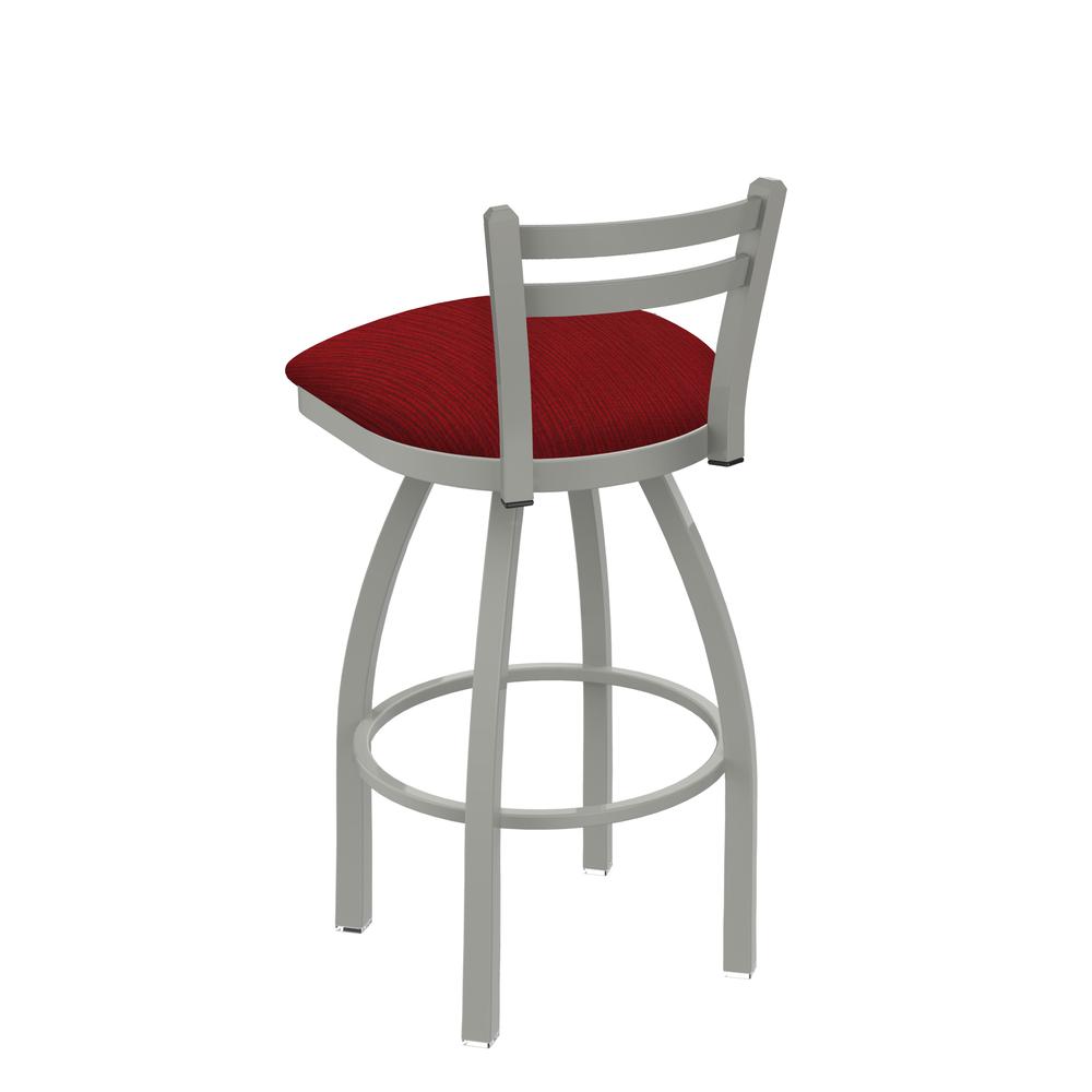 411 Jackie 30" Low Back Swivel Bar Stool with Anodized Nickel Finish and Graph Ruby Seat. Picture 2