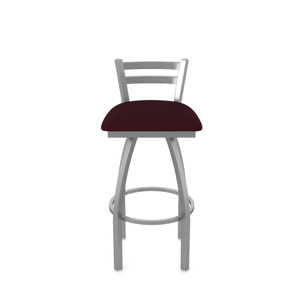 411 Jackie Low Back Stainless Steel 25" Swivel Counter Stool with Canter Bordeaux Seat. Picture 5