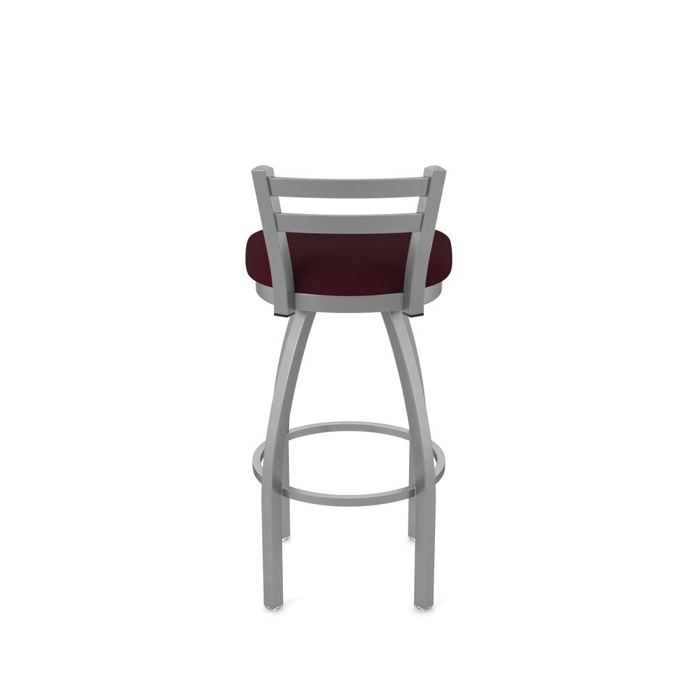 411 Jackie Low Back Stainless Steel 25" Swivel Counter Stool with Canter Bordeaux Seat. Picture 6