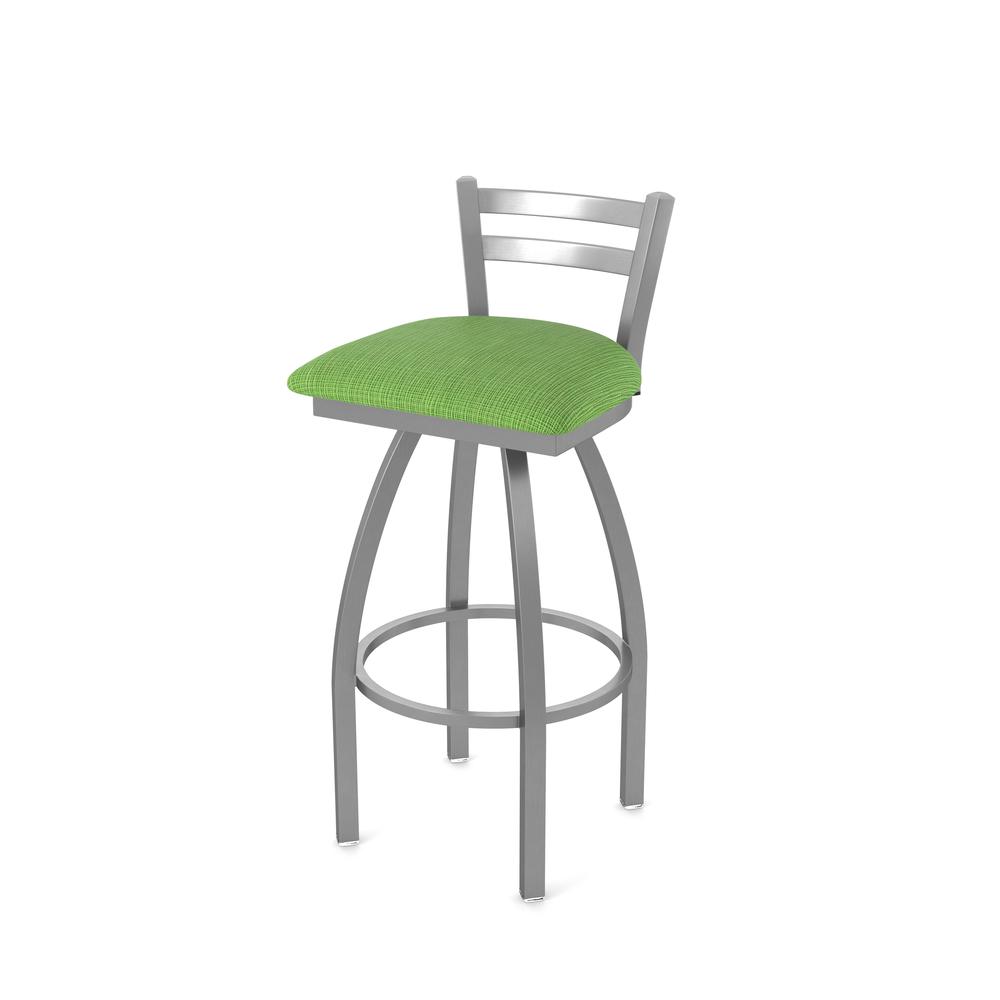 411 Jackie Low Back Stainless Steel 25" Swivel Counter Stool with Graph Parrot Seat. Picture 1