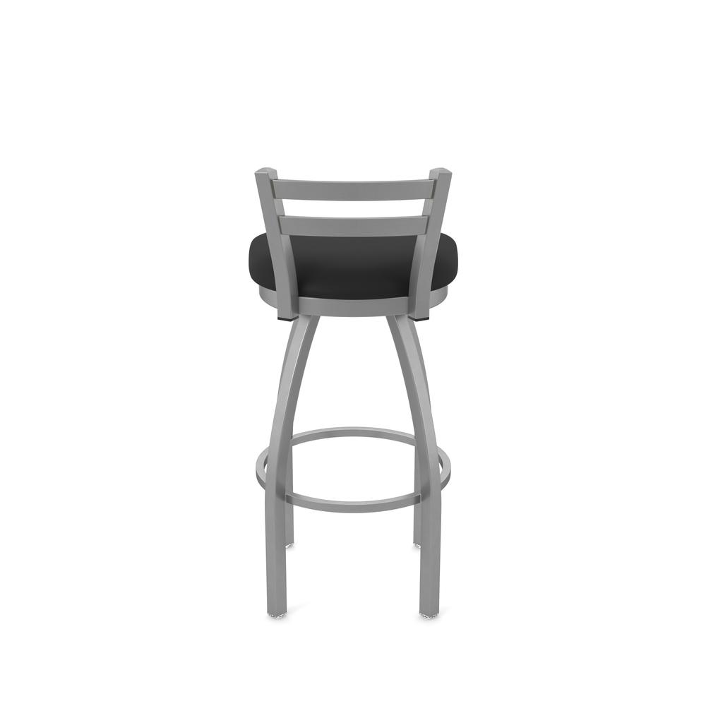411 Jackie Low Back Stainless Steel 25" Swivel Counter Stool with Black Vinyl Seat. Picture 5