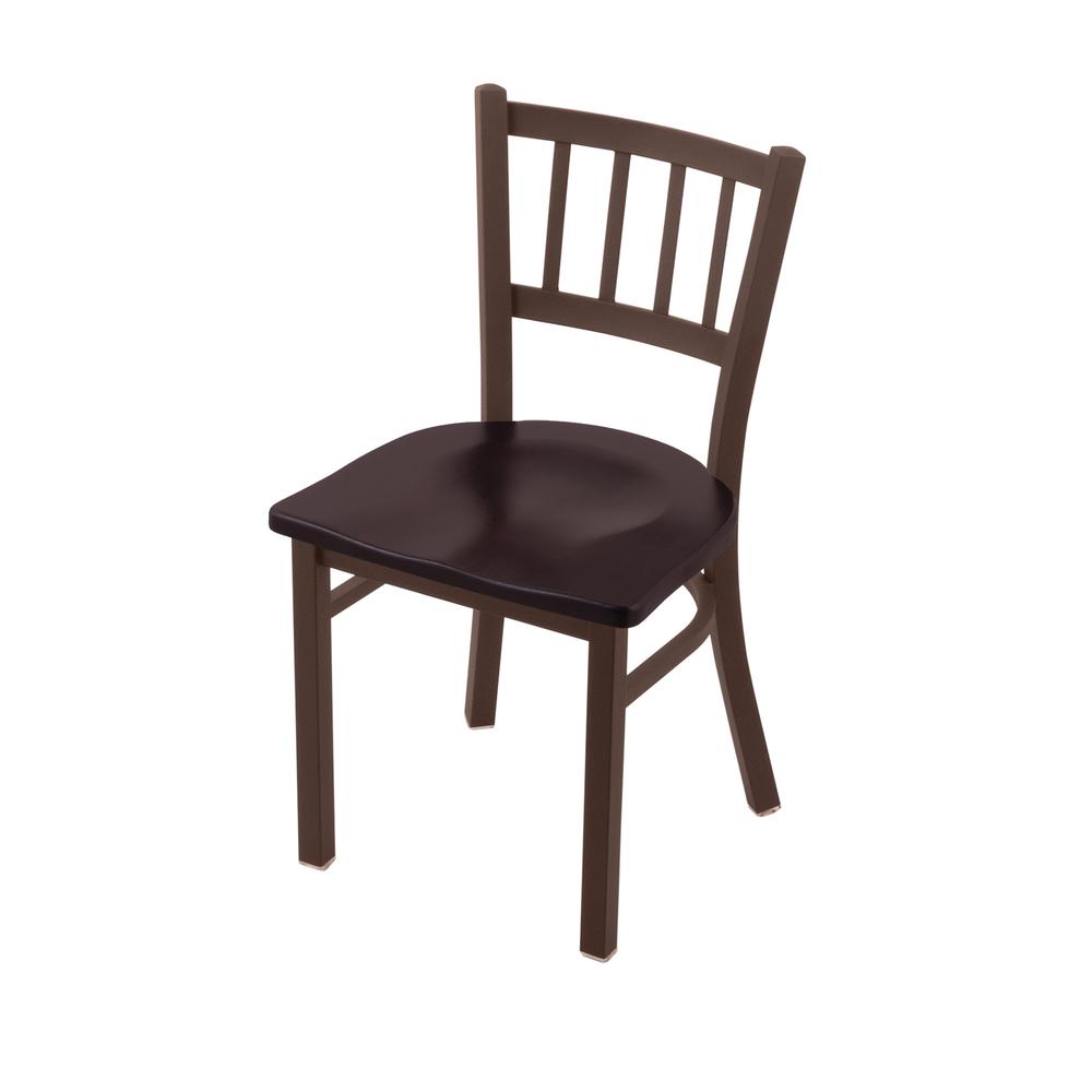 610 Contessa 18" Chair with Bronze Finish and Dark Cherry Maple Seat. Picture 1