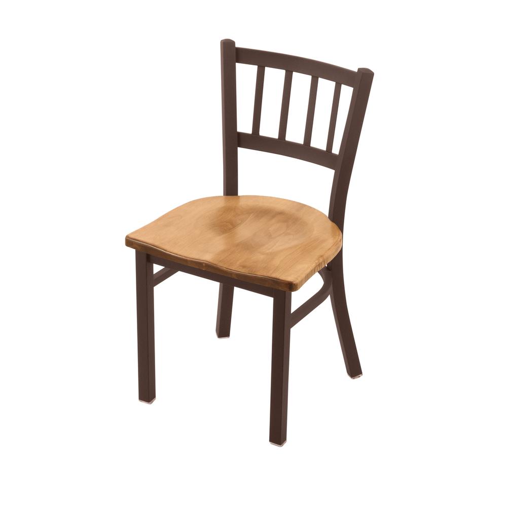610 Contessa 18" Chair with Bronze Finish and Medium Maple Seat. Picture 1