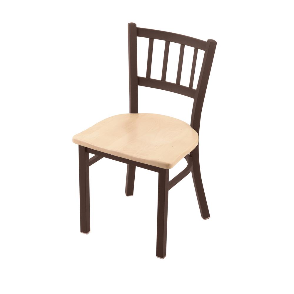 610 Contessa 18" Chair with Bronze Finish and Natural Maple Seat. Picture 1