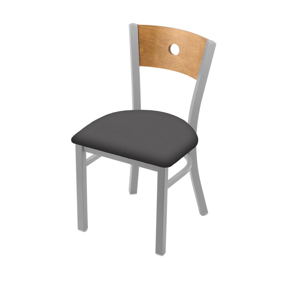 630 Voltaire 18" Chair with Anodized Nickel Finish, Medium Back, and Canter Storm Seat. Picture 1