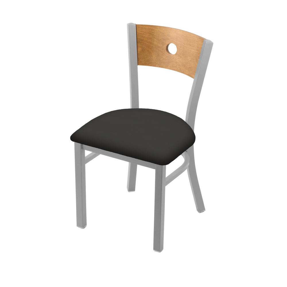 630 Voltaire 18" Chair with Anodized Nickel Finish, Medium Back, and Canter Iron Seat. Picture 1