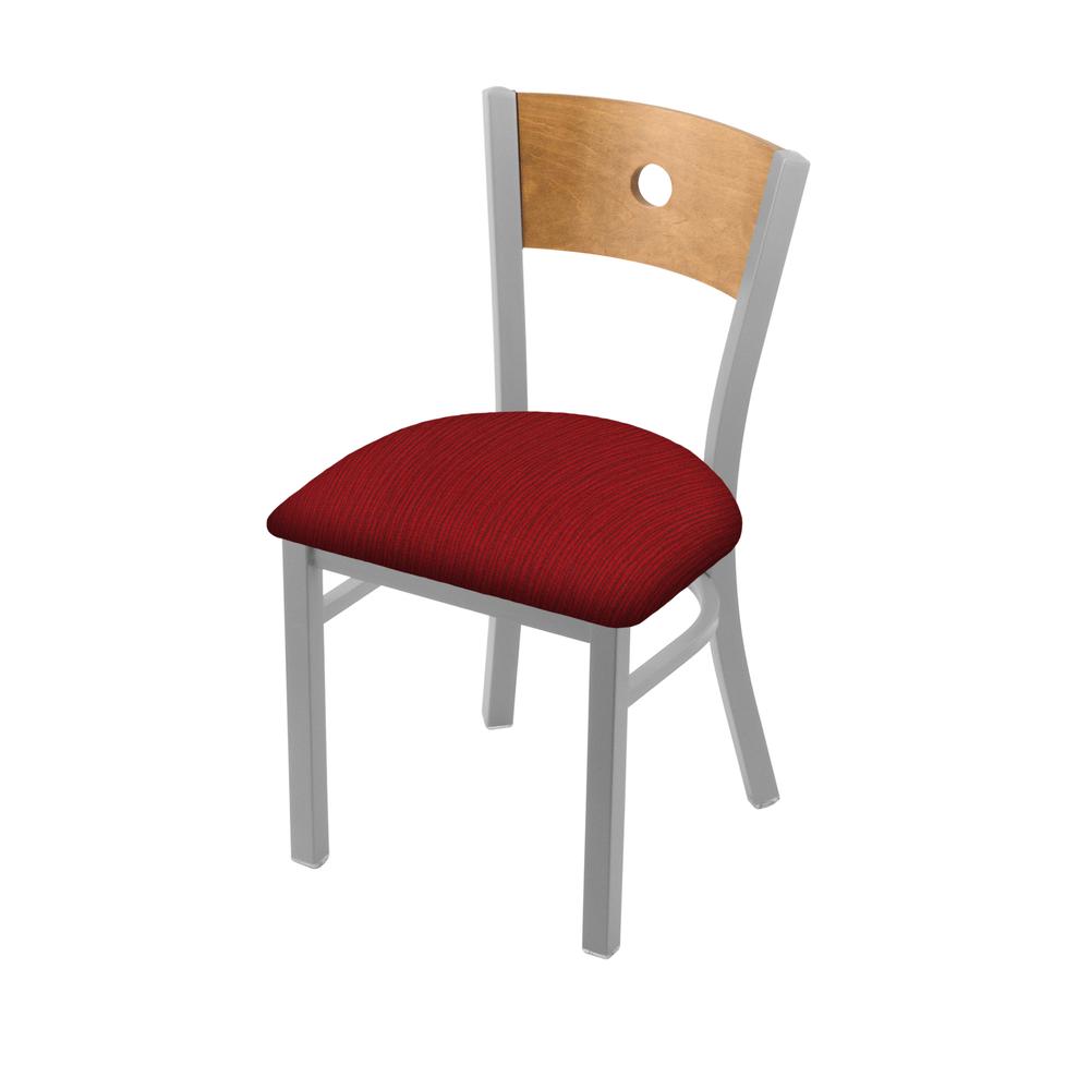 630 Voltaire 18" Chair with Anodized Nickel Finish, Medium Back, and Graph Ruby Seat. Picture 1