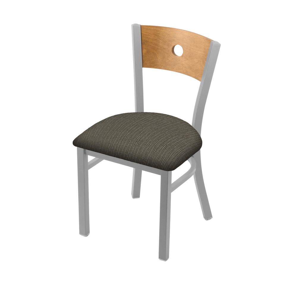 630 Voltaire 18" Chair with Anodized Nickel Finish, Medium Back, and Graph Chalice Seat. Picture 1