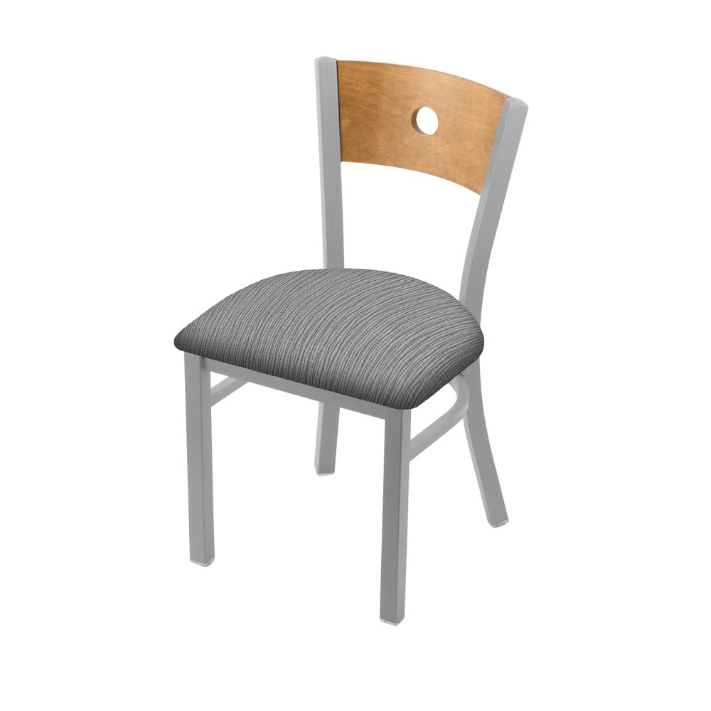 630 Voltaire 18" Chair with Anodized Nickel Finish, Medium Back, and Graph Alpine Seat. Picture 1