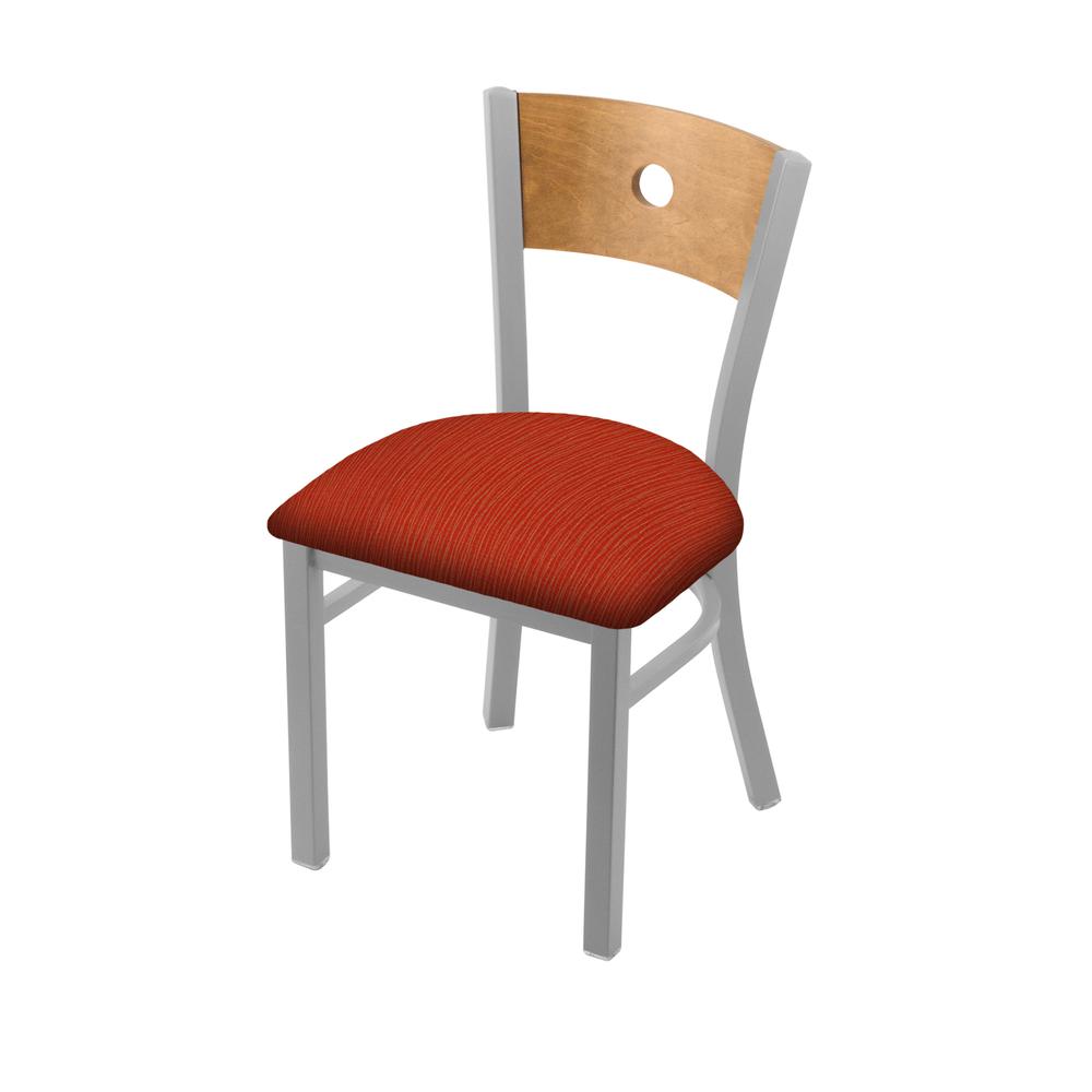 630 Voltaire 18" Chair with Anodized Nickel Finish, Medium Back, and Graph Poppy Seat. The main picture.