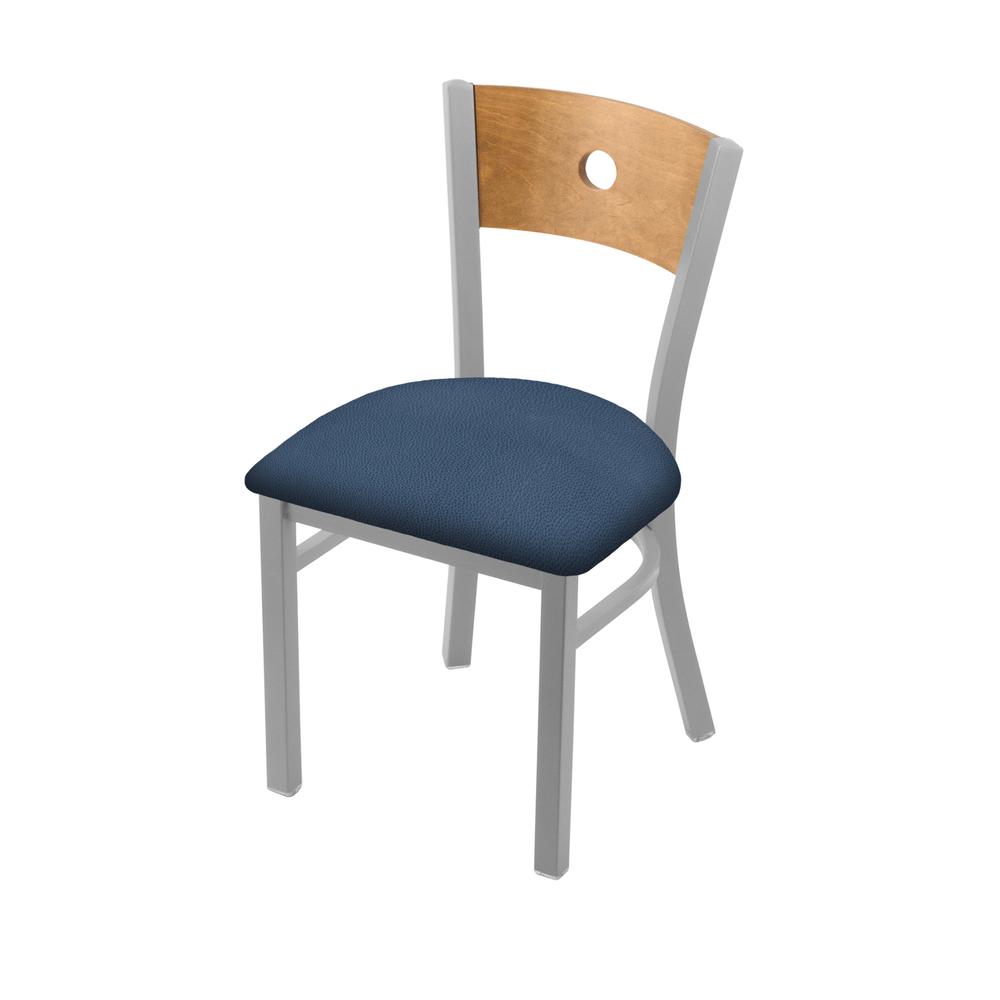 630 Voltaire 18" Chair with Anodized Nickel Finish, Medium Back, and Rein Bay Seat. Picture 1