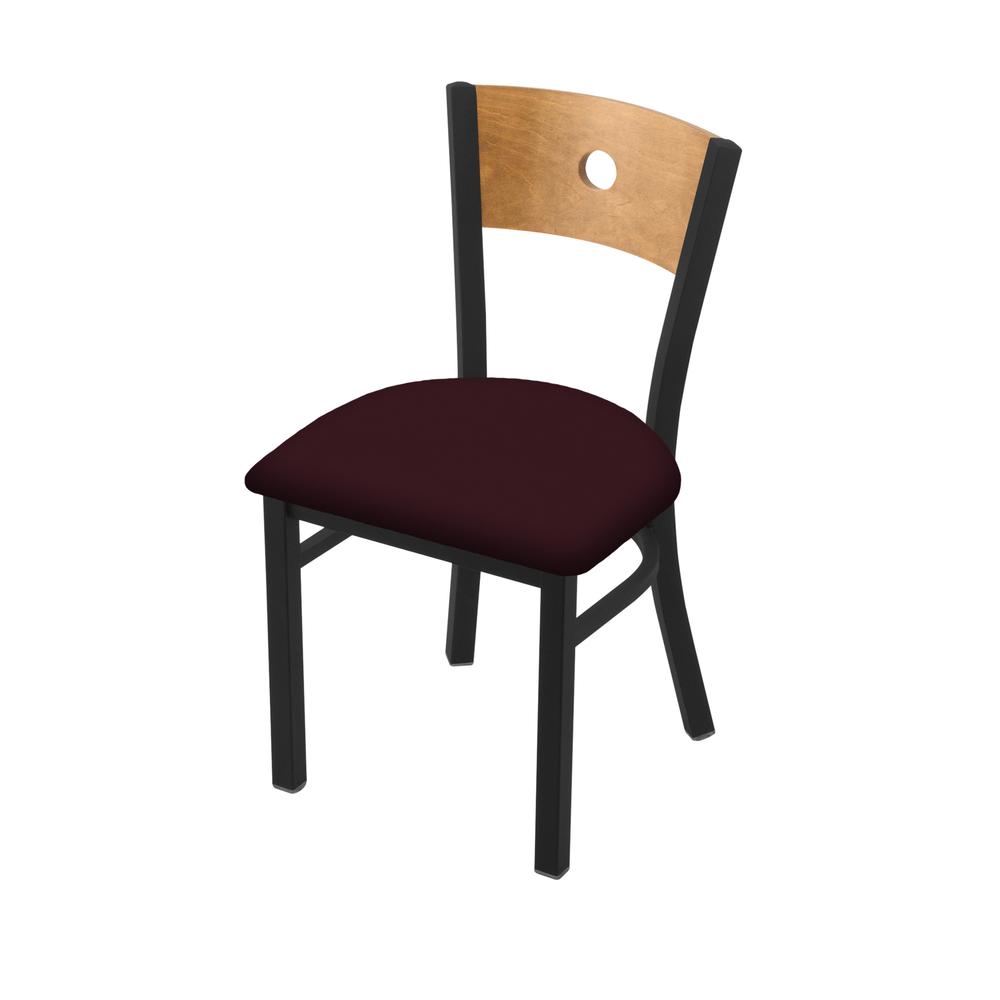 630 Voltaire 18" Chair with Black Wrinkle Finish, Medium Back, and Canter Bordeaux Seat. Picture 1
