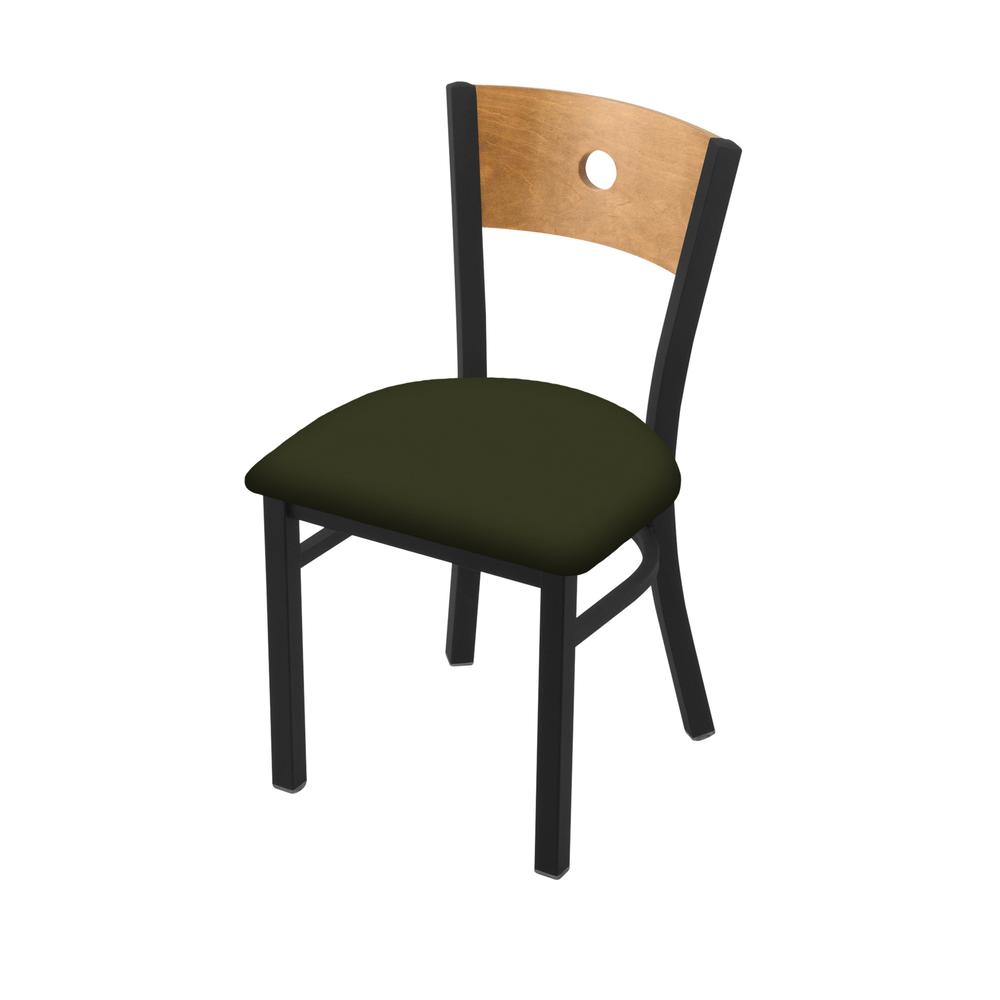 630 Voltaire 18" Chair with Black Wrinkle Finish, Medium Back, and Canter Pine Seat. Picture 1