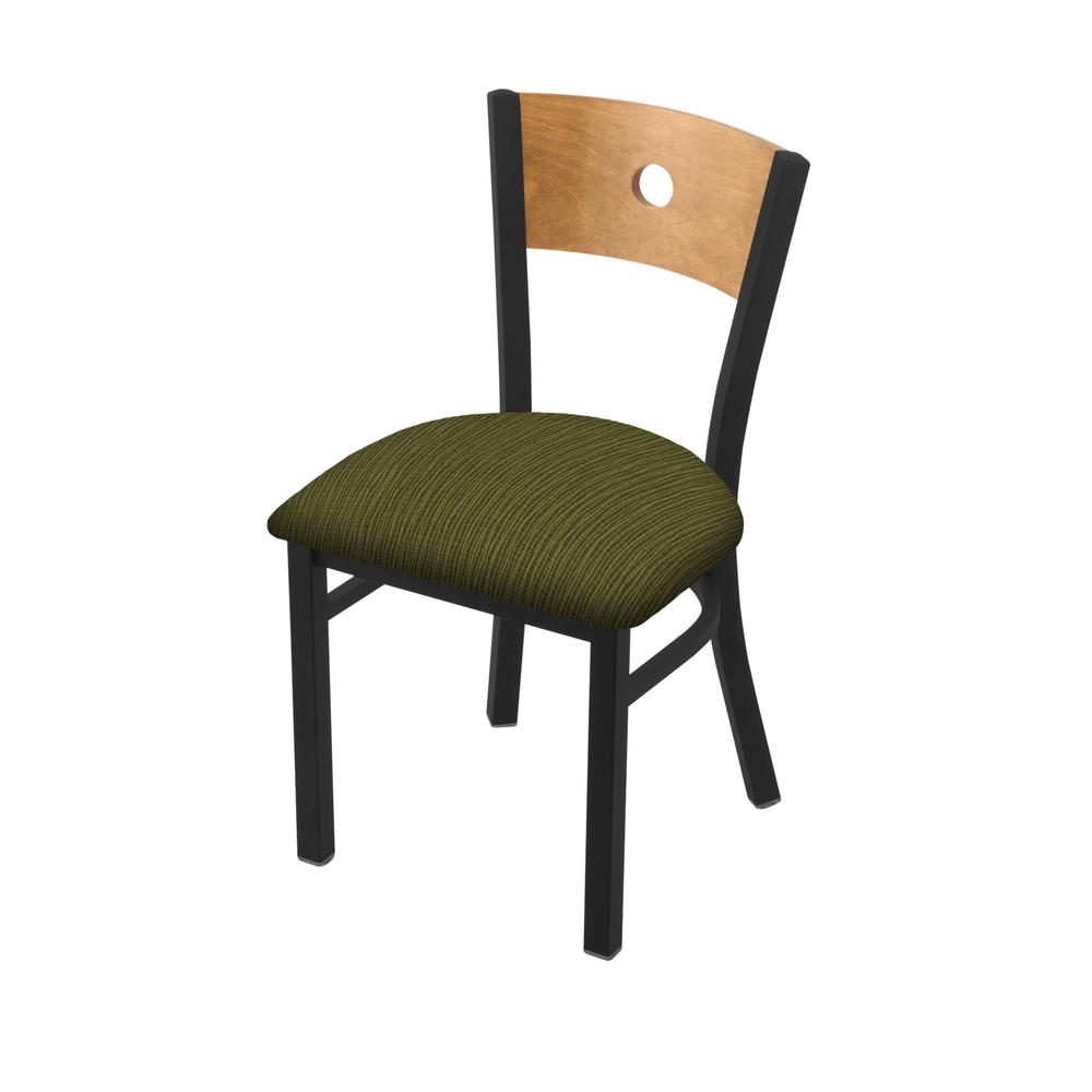 630 Voltaire 18" Chair with Black Wrinkle Finish, Medium Back, and Graph Parrot Seat. Picture 1