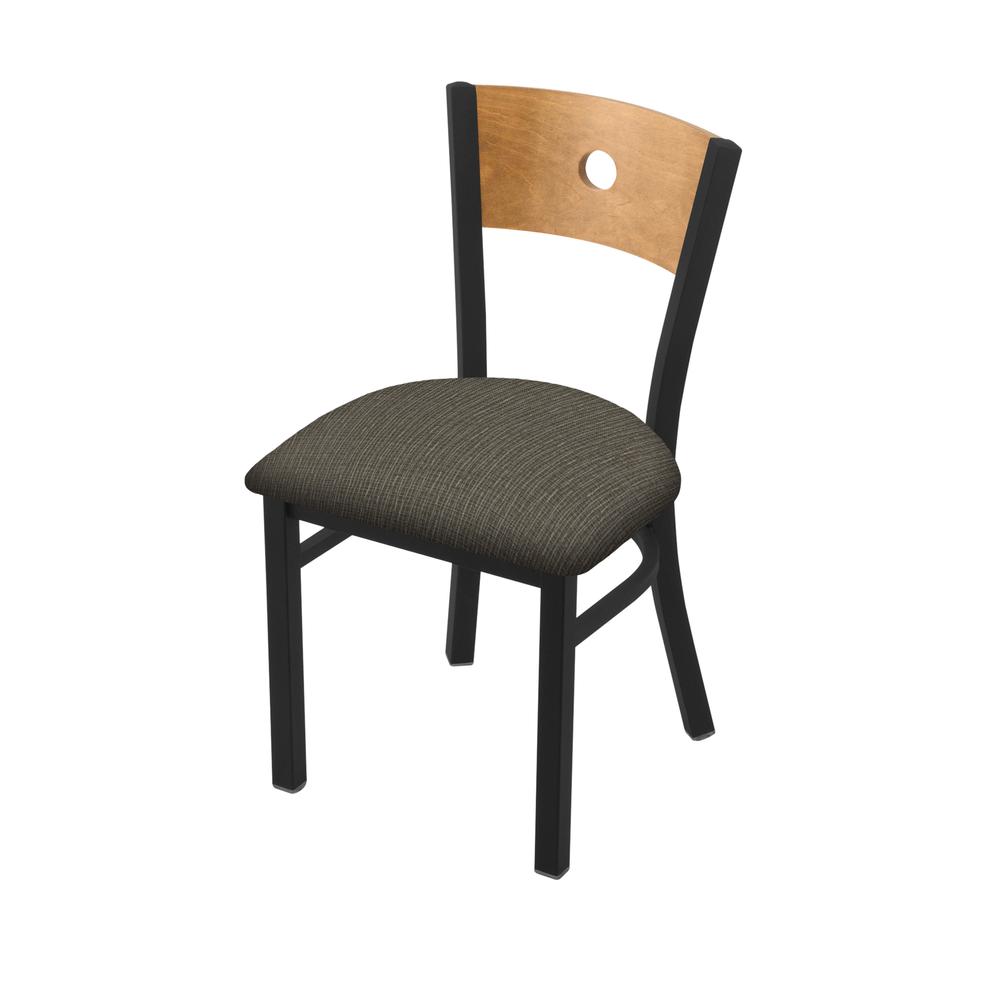 630 Voltaire 18" Chair with Black Wrinkle Finish, Medium Back, and Graph Chalice Seat. Picture 1
