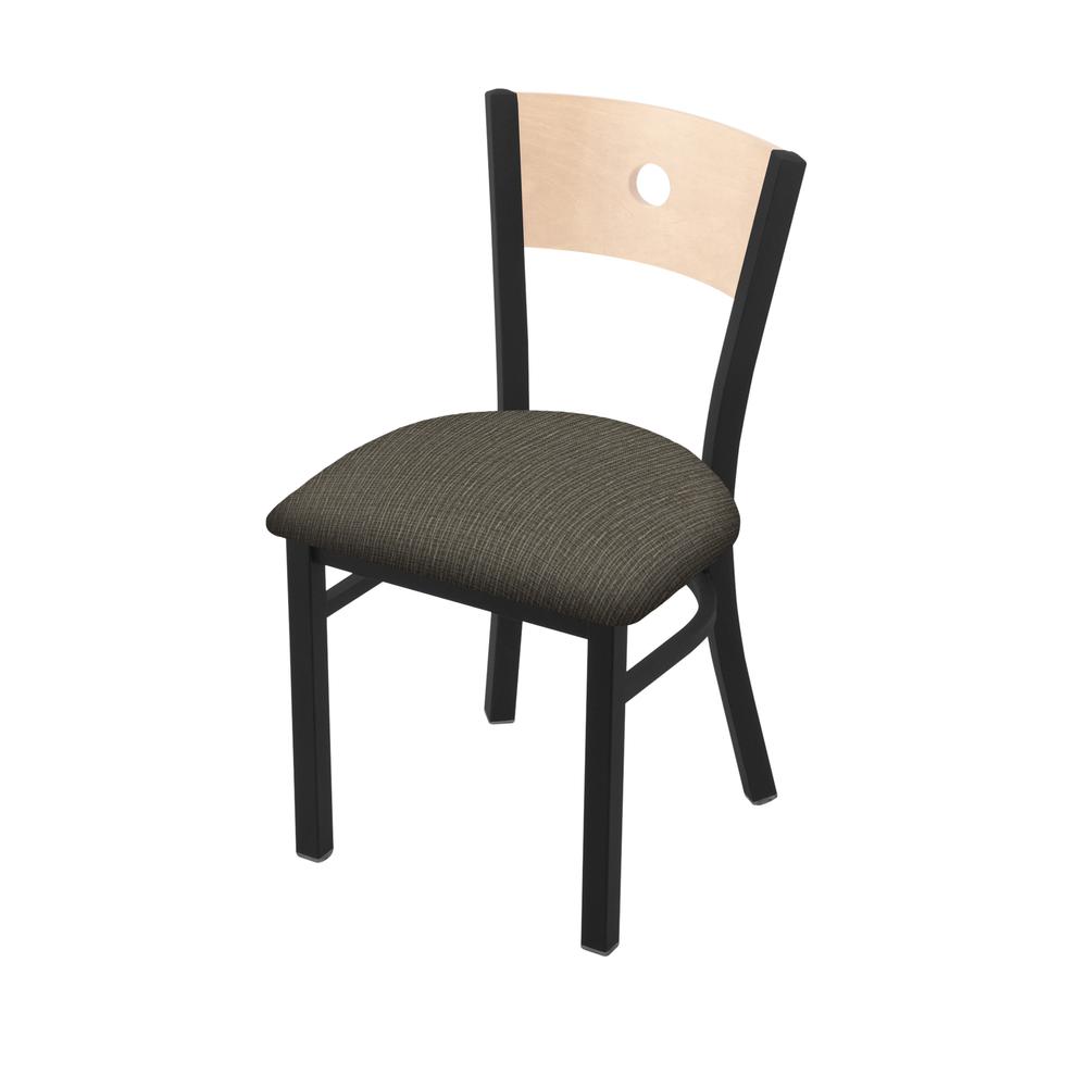 630 Voltaire 18" Chair with Black Wrinkle Finish, Natural Back, and Graph Chalice Seat. The main picture.