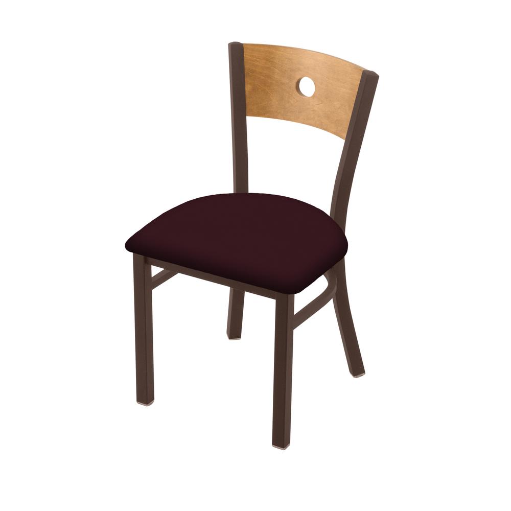 630 Voltaire 18" Chair with Bronze Finish, Medium Back, and Canter Bordeaux Seat. Picture 1