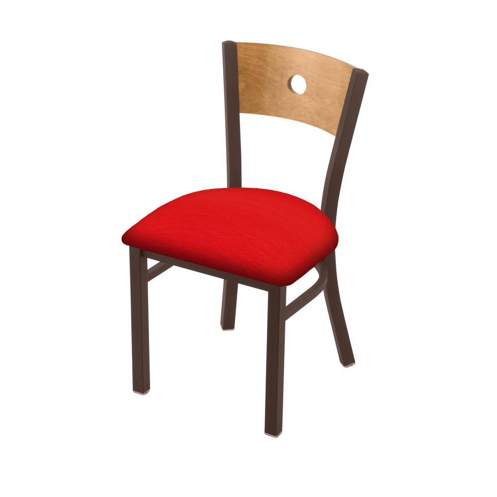 630 Voltaire 18" Chair with Bronze Finish, Medium Back, and Canter Red Seat. Picture 1