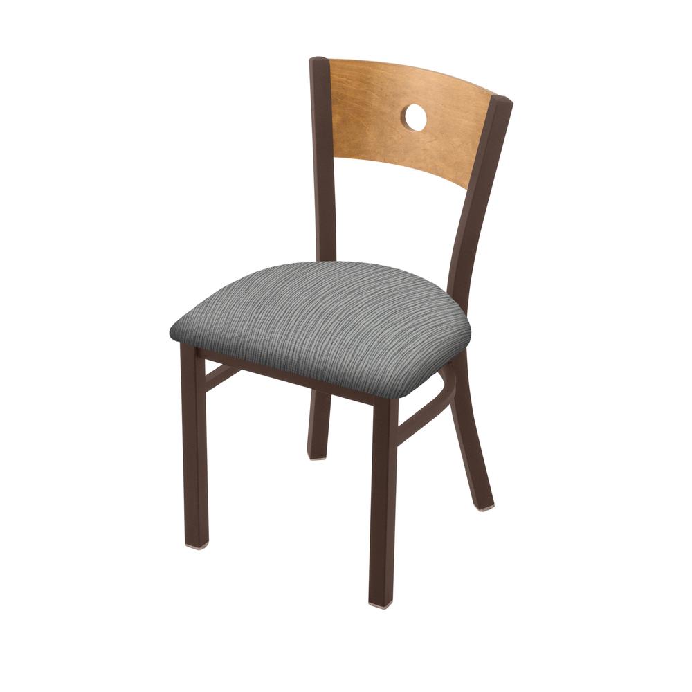 630 Voltaire 18" Chair with Bronze Finish, Medium Back, and Graph Alpine Seat. Picture 1