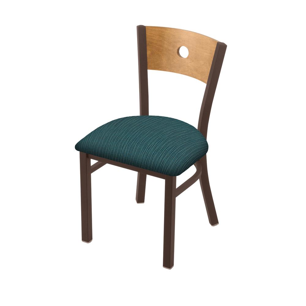 630 Voltaire 18" Chair with Bronze Finish, Medium Back, and Graph Tidal Seat. Picture 1