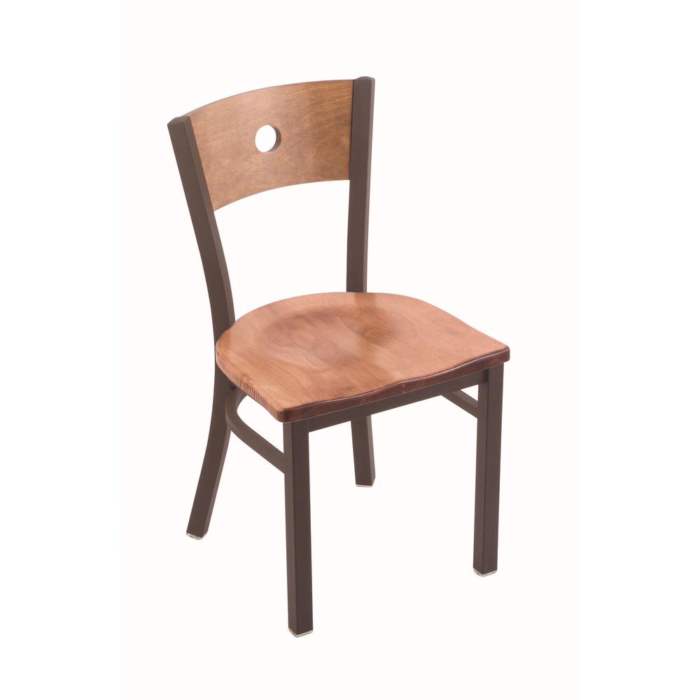 630 Voltaire 18" Chair with Bronze Finish, Medium Back, and Medium Maple Seat. Picture 1