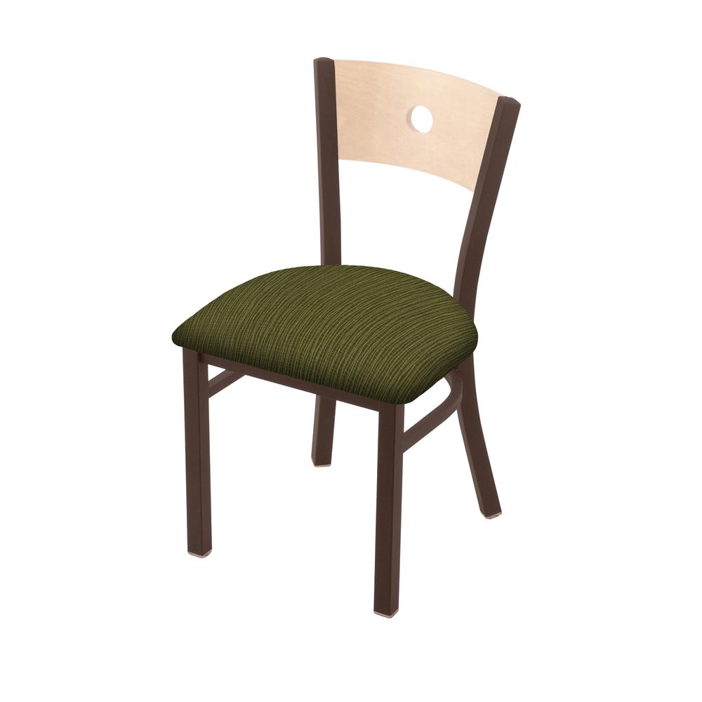 630 Voltaire 18" Chair with Bronze Finish, Natural Back, and Graph Parrot Seat. Picture 1