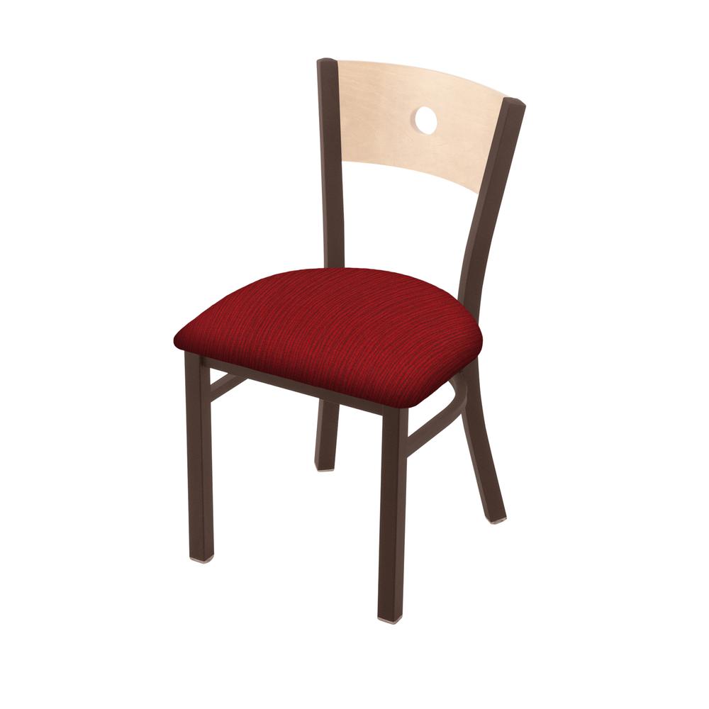 630 Voltaire 18" Chair with Bronze Finish, Natural Back, and Graph Ruby Seat. Picture 1