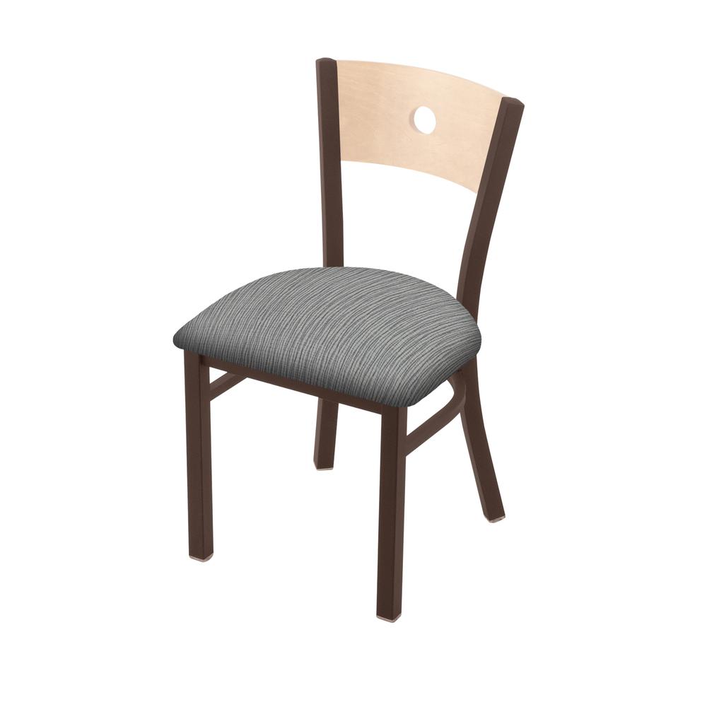 630 Voltaire 18" Chair with Bronze Finish, Natural Back, and Graph Alpine Seat. Picture 1