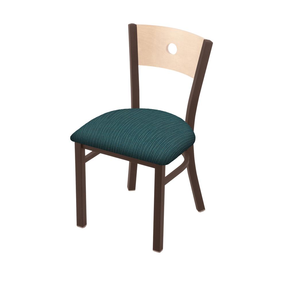 630 Voltaire 18" Chair with Bronze Finish, Natural Back, and Graph Tidal Seat. Picture 1