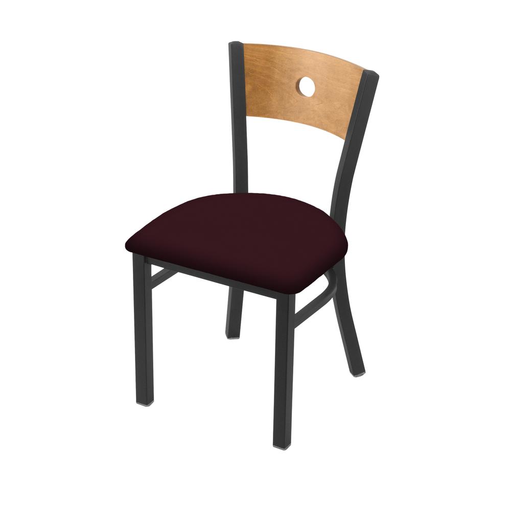 630 Voltaire 18" Chair with Pewter Finish, Medium Back, and Canter Bordeaux Seat. Picture 1