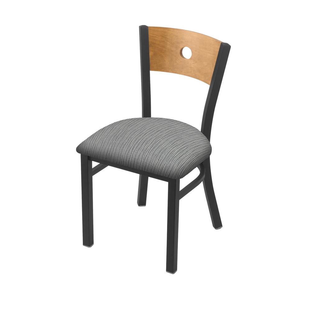 630 Voltaire 18" Chair with Pewter Finish, Medium Back, and Graph Alpine Seat. Picture 1