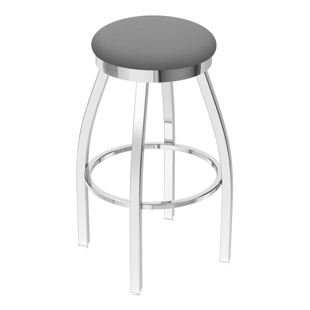 802 Misha 36" Swivel Extra Tall Bar Stool with Chrome Finish and Canter Folkstone Grey Seat. Picture 1