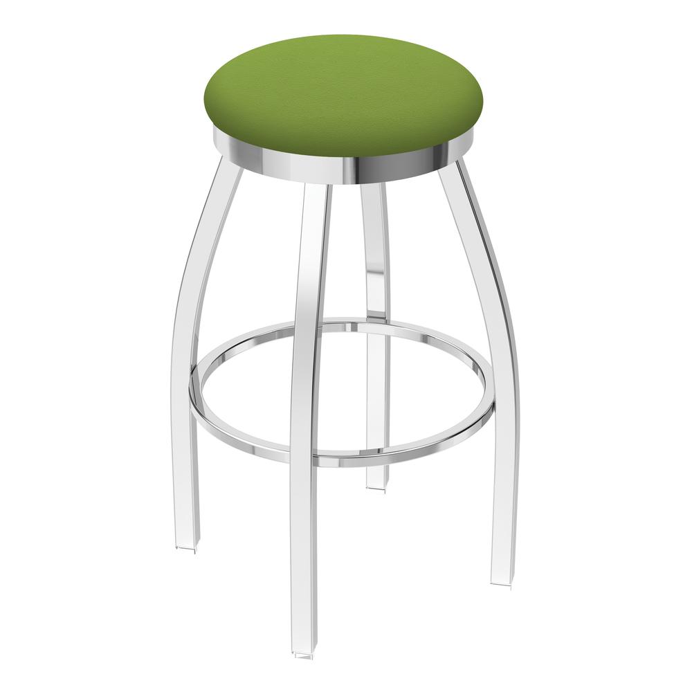 802 Misha 36" Swivel Extra Tall Bar Stool with Chrome Finish and Canter Kiwi Green Seat. Picture 1