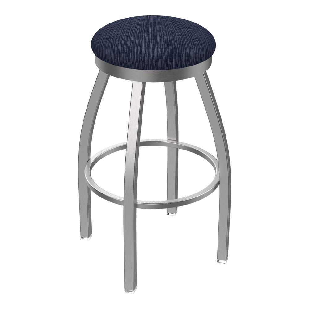 802 Misha Stainless Steel 25" Swivel Counter Stool with Graph Anchor Seat. Picture 1