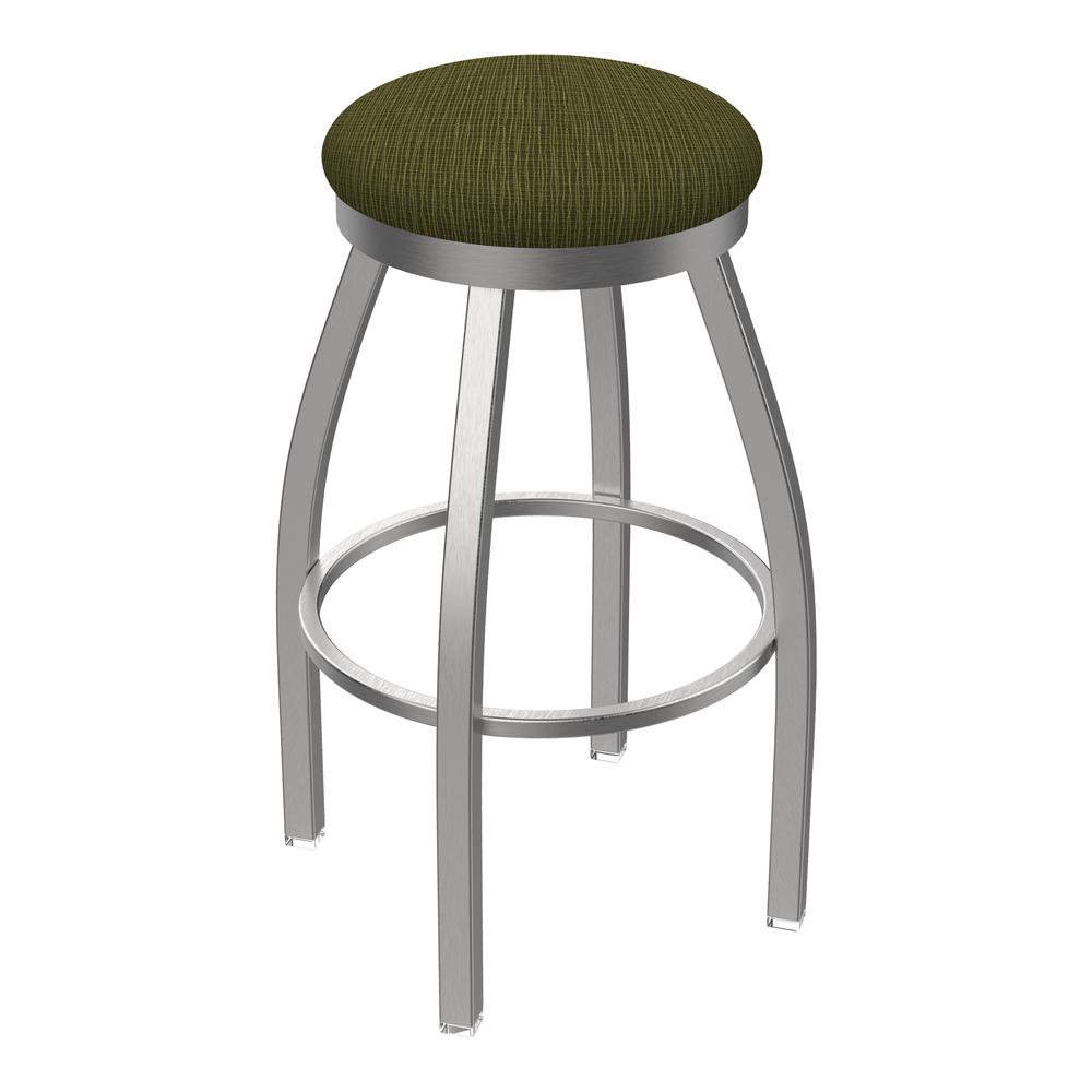 802 Misha Stainless Steel 25" Swivel Counter Stool with Graph Parrot Seat. Picture 1