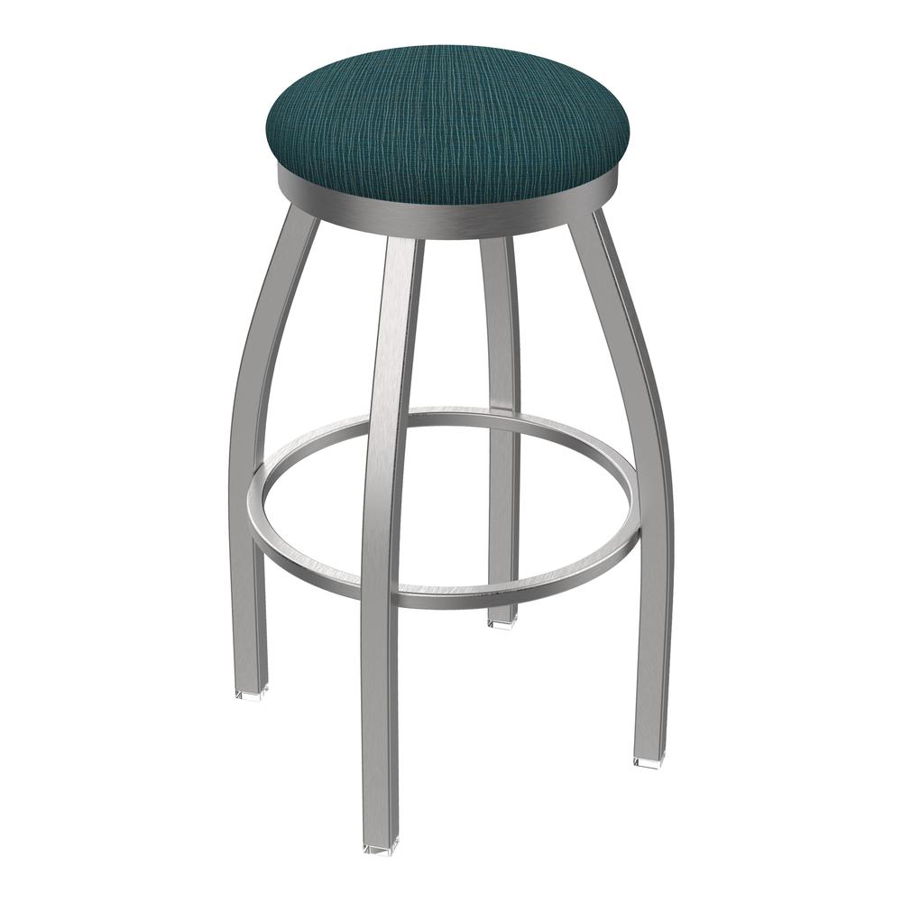 802 Misha Stainless Steel 25" Swivel Counter Stool with Graph Tidal Seat. Picture 1