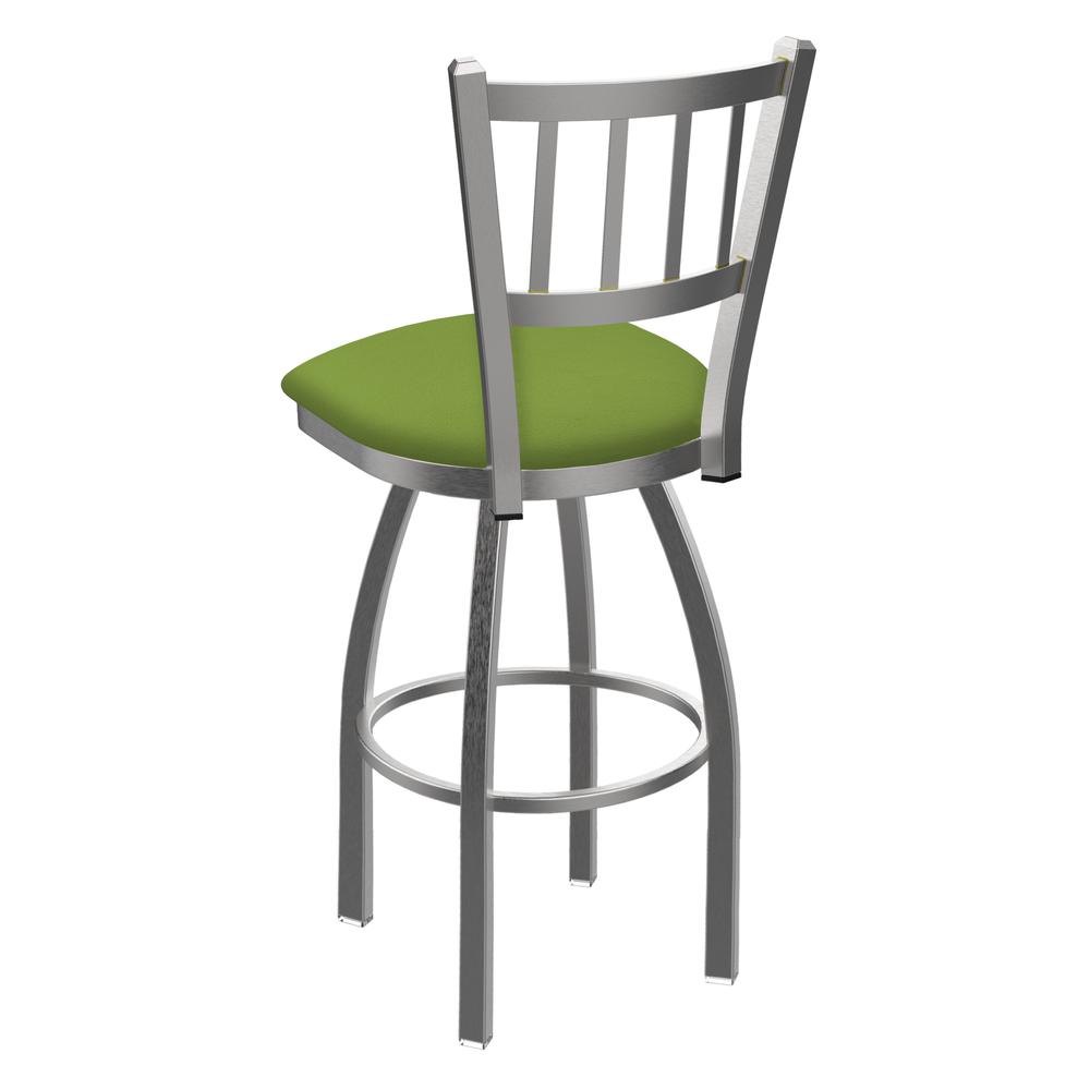 810 Contessa Stainless Steel 25" Swivel Counter Stool with Canter Kiwi Green Seat. Picture 2