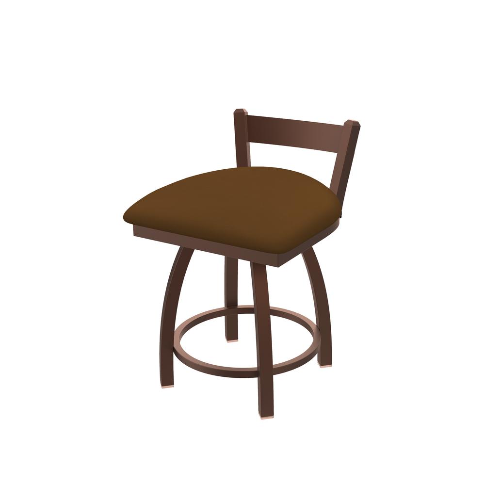 821 Catalina 18" Low Back Swivel Vanity Stool with Bronze Finish and Canter Thatch Seat. Picture 1