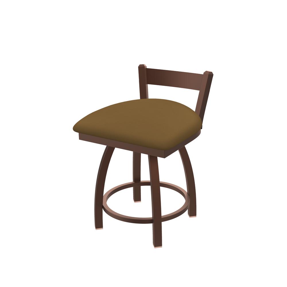 821 Catalina 18" Low Back Swivel Vanity Stool with Bronze Finish and Canter Saddle Seat. Picture 1