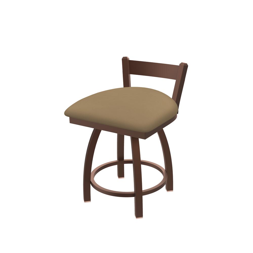821 Catalina 18" Low Back Swivel Vanity Stool with Bronze Finish and Canter Sand Seat. Picture 1