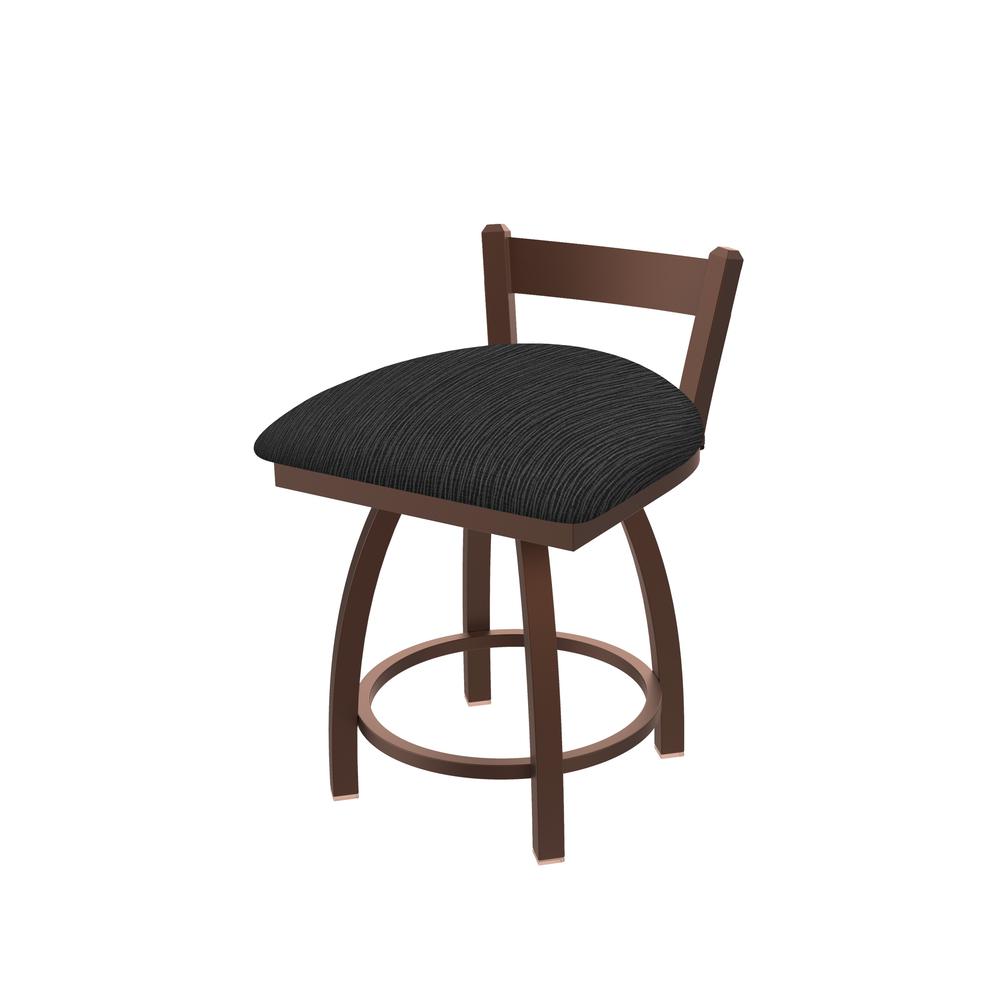 821 Catalina 18" Low Back Swivel Vanity Stool with Bronze Finish and Graph Coal Seat. Picture 1