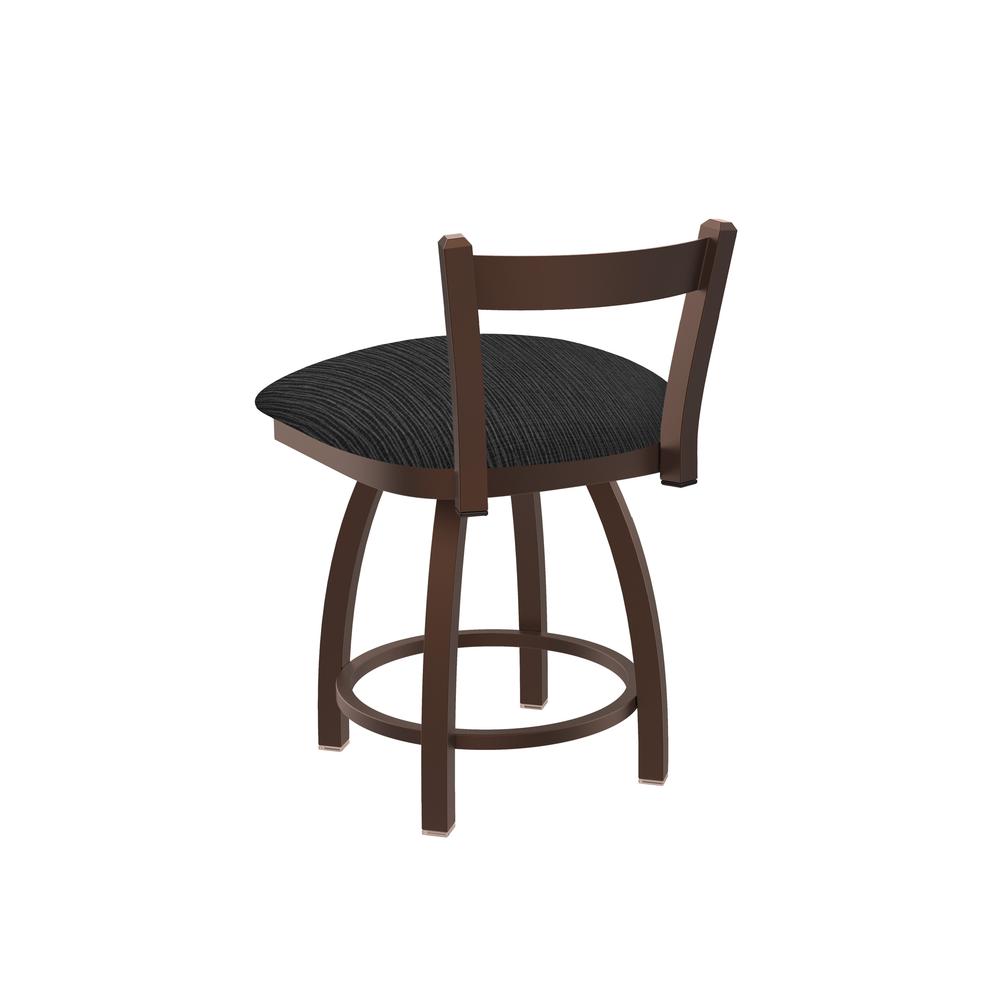 821 Catalina 18" Low Back Swivel Vanity Stool with Bronze Finish and Graph Coal Seat. Picture 2