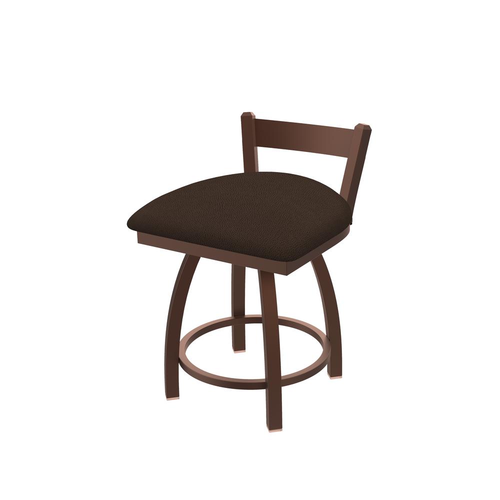 821 Catalina 18" Low Back Swivel Vanity Stool with Bronze Finish and Rein Coffee Seat. Picture 1