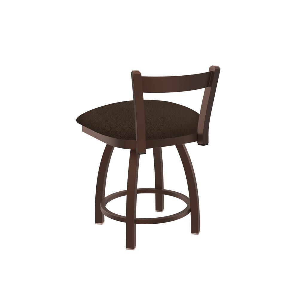 821 Catalina 18" Low Back Swivel Vanity Stool with Bronze Finish and Rein Coffee Seat. Picture 2