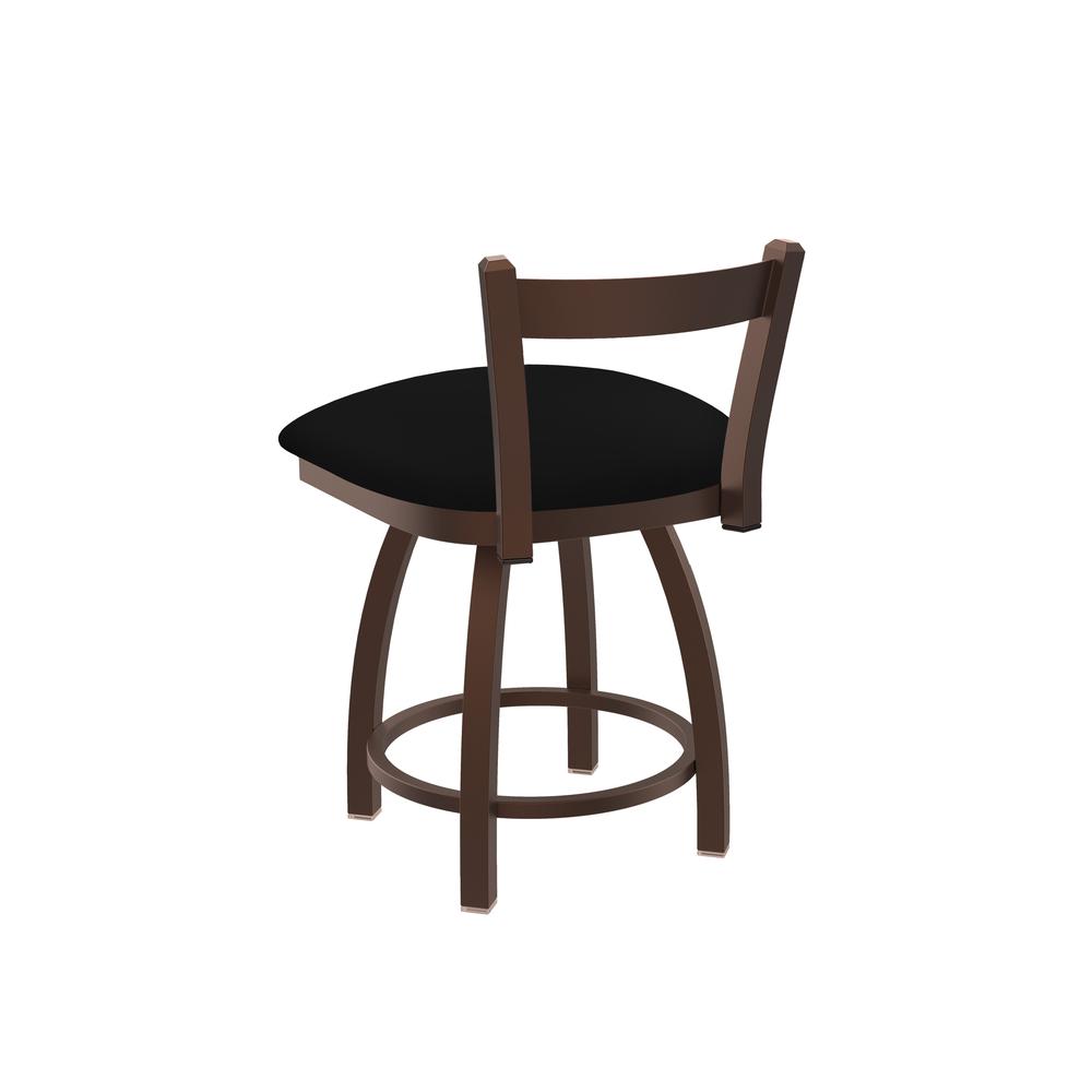 821 Catalina 18" Low Back Swivel Vanity Stool with Bronze Finish and Black Vinyl Seat. Picture 2